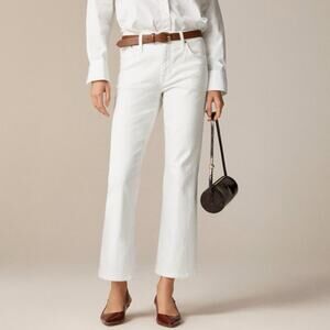 J.Crew 2003 Petite Mid-Rise Kickout Jeans WMNS 26P White Denim Stretchy Zip Fly